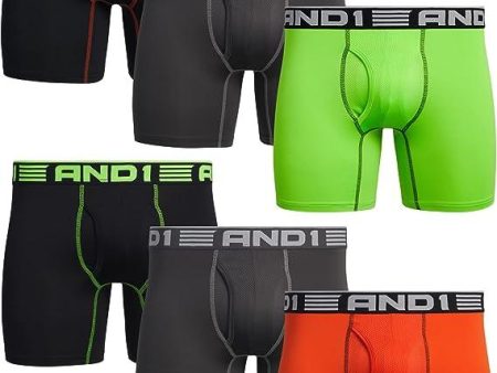 AND1 Men’s Underwear Performance Compression Boxer Briefs: